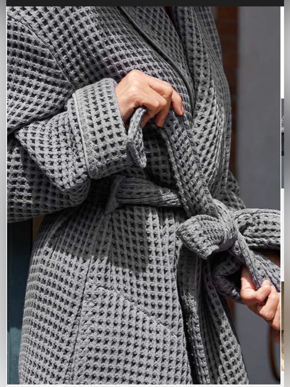 Brooklinen Dreamweave Waffle Robe Gray , size M/L